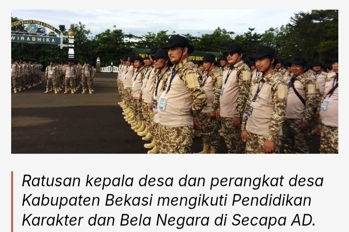 Ratusan Perangkat Desa Kabupaten Bekasi Jalani Pendidikan Karakter