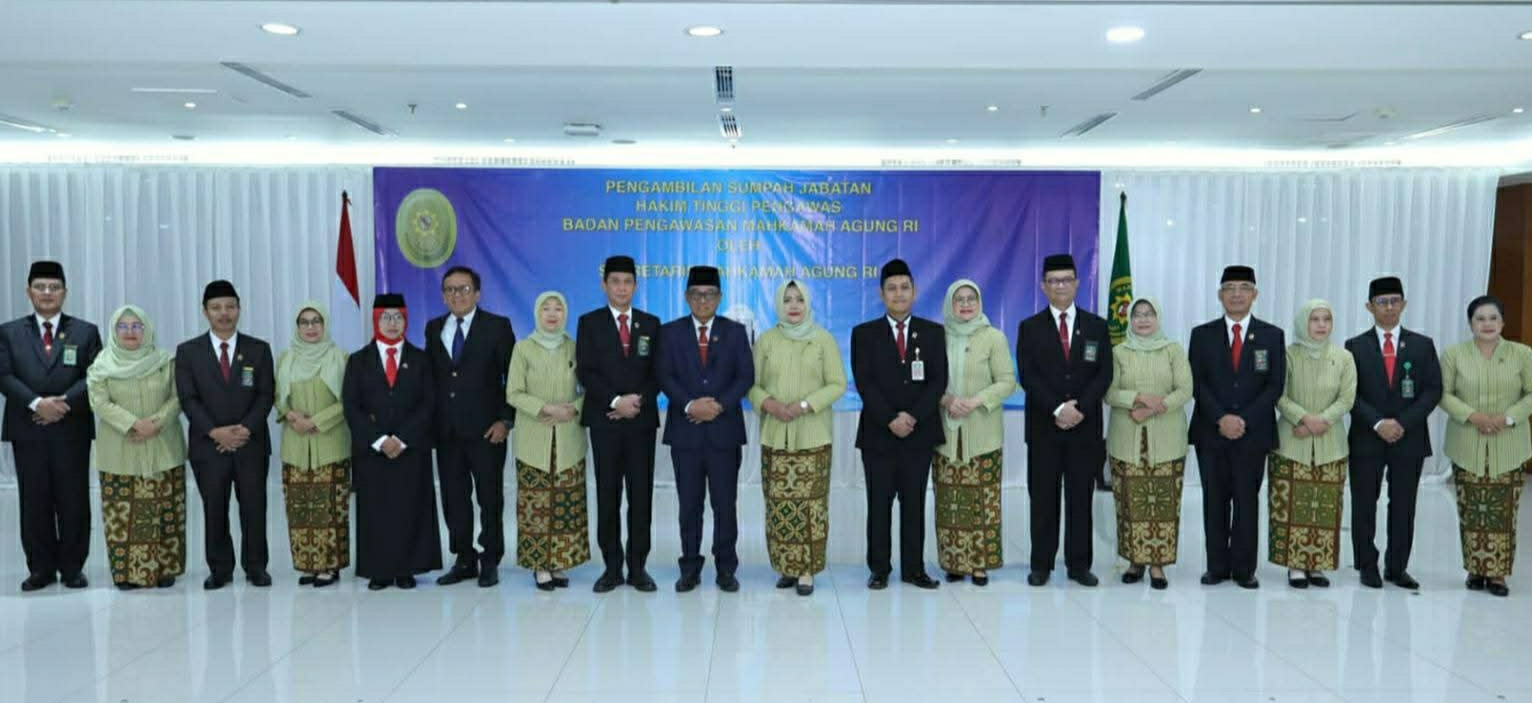 Jabatan Adalah Titipan Tuhan; Sekretaris Mahkamah Agung Melantik 8 Hakim Tinggi Pengawas