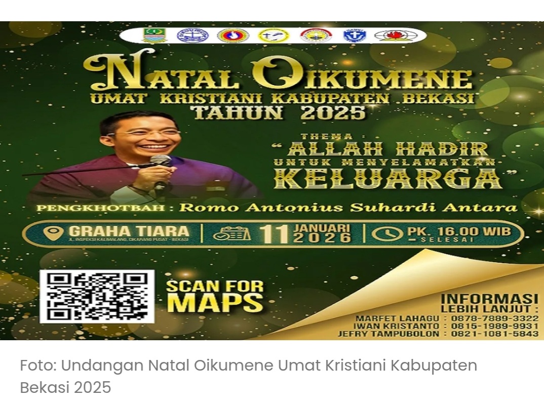 Perayaan Natal Bersama Oikumene Umat Kristiani Kabupaten Bekasi 2025 Akan Diadakan di Gedung Graha Tiara