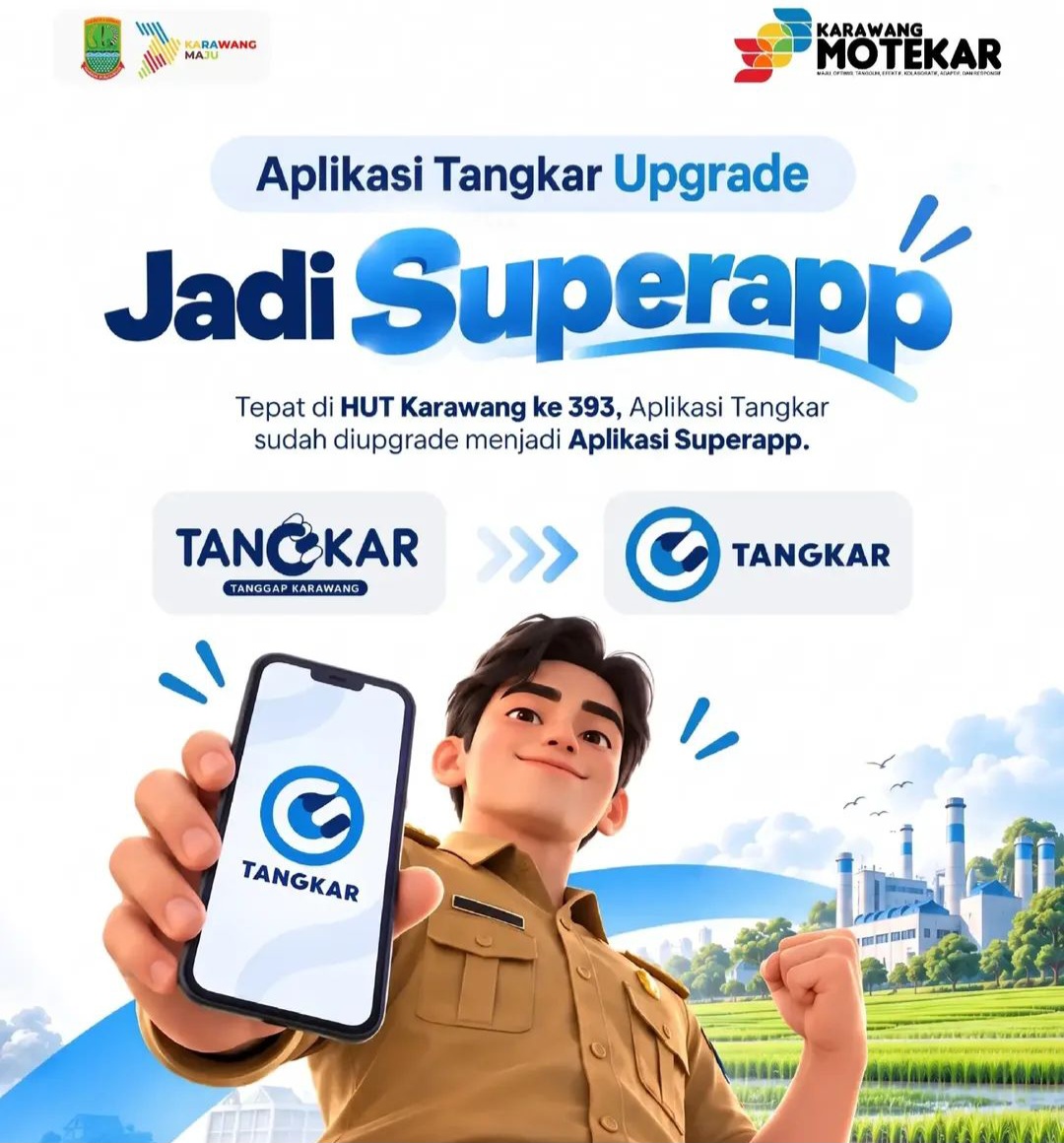 Lebih Praktis ! TANGKAR Resmi Jadi Super App Untuk Semua Layanan Publik Karawang.
